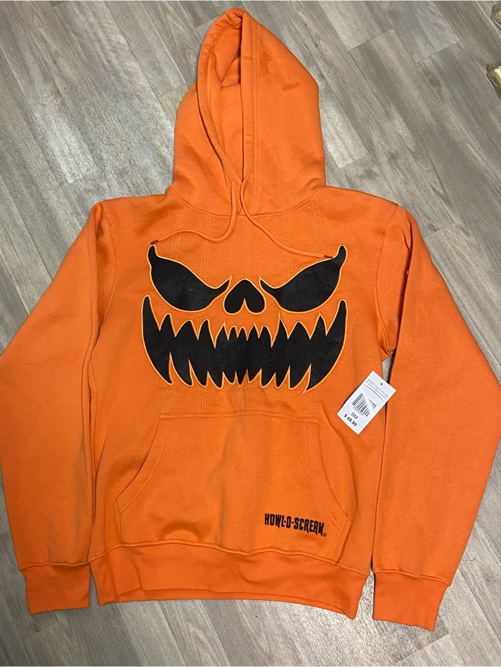 Howl - O - Scream Spooky Pumpkin Jack O Lantern Hoodie Size S NWT Org. $69.99